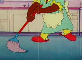 Screenshots from the 1948 MGM cartoon Mouse Cleaning