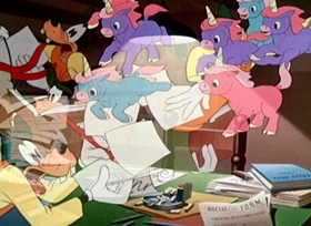 Screenshots from the 1948 Disney cartoon They