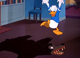 Screenshots from the 1948 Disney cartoon Daddy Duck