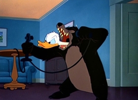 Screenshots from the 1948 Disney cartoon Daddy Duck