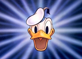 Screenshots from the 1948 Disney cartoon Daddy Duck