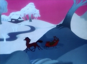 Screenshots from the 1948 Disney cartoon Once Upon a Wintertime