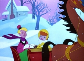 Screenshots from the 1948 Disney cartoon Once Upon a Wintertime