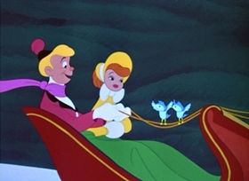 Screenshots from the 1948 Disney cartoon Once Upon a Wintertime