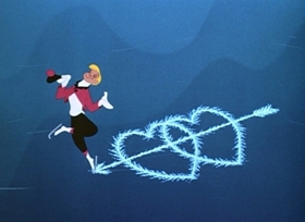 Screenshots from the 1948 Disney cartoon Once Upon a Wintertime