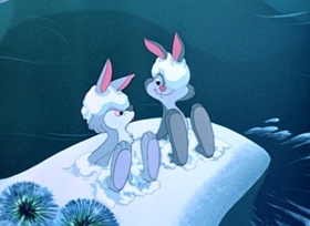 Screenshots from the 1948 Disney cartoon Once Upon a Wintertime