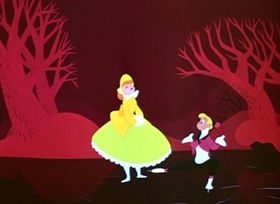 Screenshots from the 1948 Disney cartoon Once Upon a Wintertime
