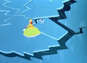 Screenshots from the 1948 Disney cartoon Once Upon a Wintertime