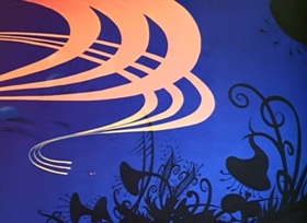 Screenshots from the 1948 Disney cartoon Bumble Boogie