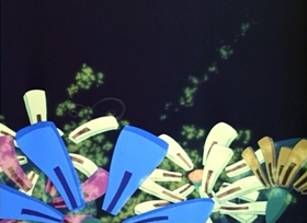 Screenshots from the 1948 Disney cartoon Bumble Boogie