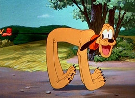 Screenshots from the 1948 Disney cartoon Pluto