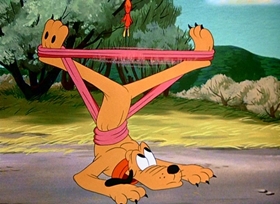 Screenshots from the 1948 Disney cartoon Pluto