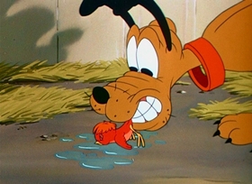 Screenshots from the 1948 Disney cartoon Pluto