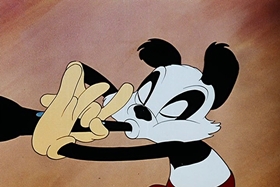 Screenshots from the 1948 Walter Lantz cartoon Banquet Busters