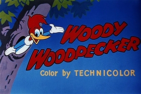 Screenshots from the 1948 Walter Lantz cartoon Banquet Busters