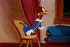 Screenshots from the 1948 Walter Lantz cartoon Banquet Busters