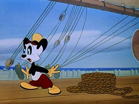 Screenshots from the 1948 Walter Lantz cartoon Playful Pelican