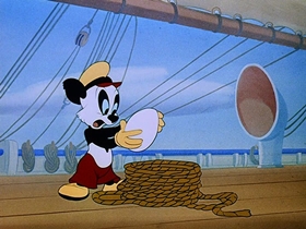 Screenshots from the 1948 Walter Lantz cartoon Playful Pelican