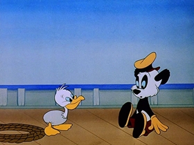 Screenshots from the 1948 Walter Lantz cartoon Playful Pelican