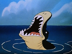 Screenshots from the 1948 Walter Lantz cartoon Playful Pelican