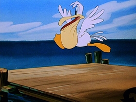Screenshots from the 1948 Walter Lantz cartoon Playful Pelican