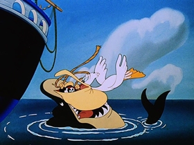 Screenshots from the 1948 Walter Lantz cartoon Playful Pelican