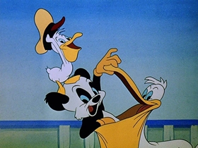 Screenshots from the 1948 Walter Lantz cartoon Playful Pelican