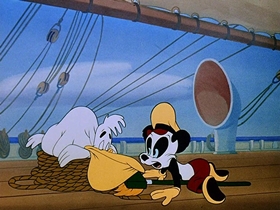 Screenshots from the 1948 Walter Lantz cartoon Playful Pelican