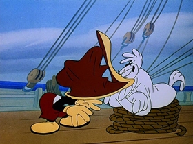 Screenshots from the 1948 Walter Lantz cartoon Playful Pelican