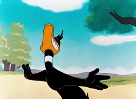 Screenshots from the 1948 Warner Bros. cartoon What Makes Daffy Duck