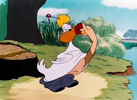Screenshots from the 1948 Warner Bros. cartoon What Makes Daffy Duck