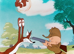 Screenshots from the 1948 Warner Bros. cartoon What Makes Daffy Duck