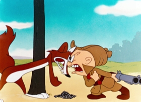 Screenshots from the 1948 Warner Bros. cartoon What Makes Daffy Duck