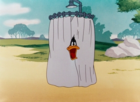 Screenshots from the 1948 Warner Bros. cartoon What Makes Daffy Duck