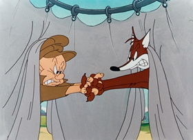 Screenshots from the 1948 Warner Bros. cartoon What Makes Daffy Duck