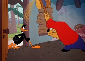 Screenshots from the 1948 Warner Bros. cartoon The Stupor Salesman