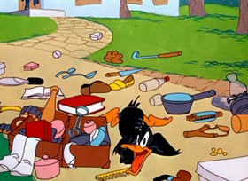 Screenshots from the 1948 Warner Bros. cartoon The Stupor Salesman