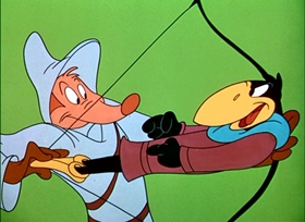 Screenshots from the 1948 UPA cartoon Robin Hoodlum