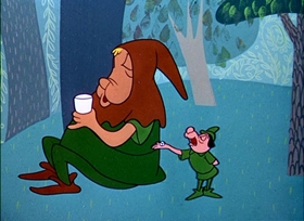 Screenshots from the 1948 UPA cartoon Robin Hoodlum