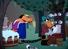 Screenshots from the 1948 UPA cartoon Robin Hoodlum