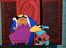 Screenshots from the 1948 UPA cartoon Robin Hoodlum