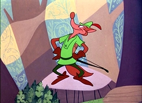 Screenshots from the 1948 UPA cartoon Robin Hoodlum