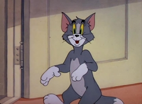 Screenshots from the 1949 MGM cartoon Polka Dot Puss