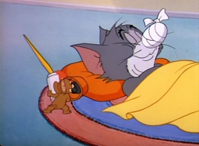 Screenshots from the 1949 MGM cartoon Polka Dot Puss
