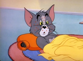 Screenshots from the 1949 MGM cartoon Polka Dot Puss