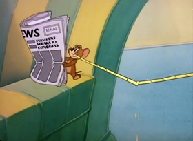 Screenshots from the 1949 MGM cartoon Polka Dot Puss