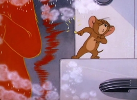Screenshots from the 1949 MGM cartoon Polka Dot Puss