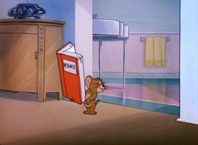 Screenshots from the 1949 MGM cartoon Polka Dot Puss