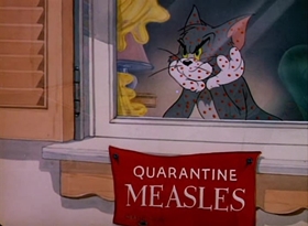 Screenshots from the 1949 MGM cartoon Polka Dot Puss