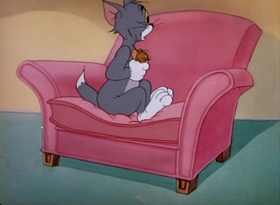 Screenshots from the 1949 MGM cartoon Polka Dot Puss